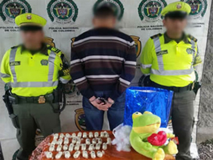 Incautados 1.170 gramos de cocaína que eran transportados en un peluche.
