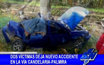 Accidente en la vía Candelaria-Palmira dejó dos víctimas mortales