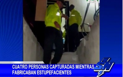 4 capturados mientras fabricaban estupefacientes en Yumbo