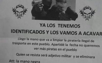 Panfleto amenazante en Jamundí intimida a transportadores informales
