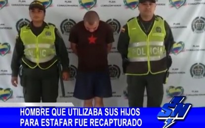 Hombre que utilizaba a sus hijos para estafar fue recapturado