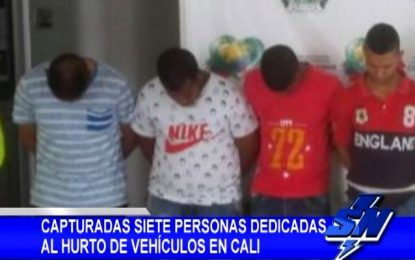 Capturadas 7 personas dedicadas al hurto de vehículos en Cali