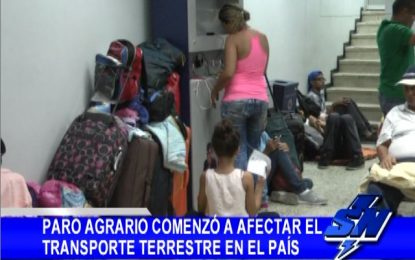 Paro agrario comenzó a afectar el transporte terrestre en el país