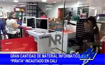 Gran cantidad de material informático «pirata» incautado en Cali