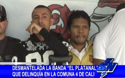 Desmantelada la banda «El platanal» de que delinquía en la comuna 4