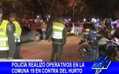 Policía realizó operativos en la comuna 19 en contra del hurto