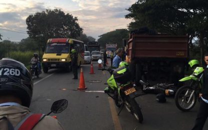 Un motociclista murió en un accidente de tránsito