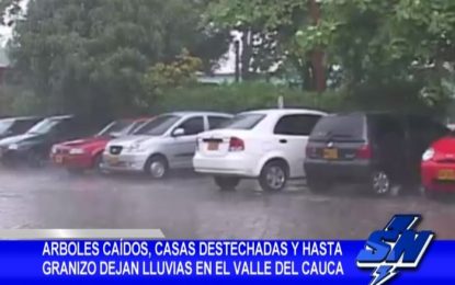 Arboles caídos, casas destechadas y hasta granizo dejan lluvias en el Valle Del Cauca