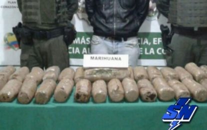 Con 33 kilos de marihuana fue capturado un bogotano en el Valle