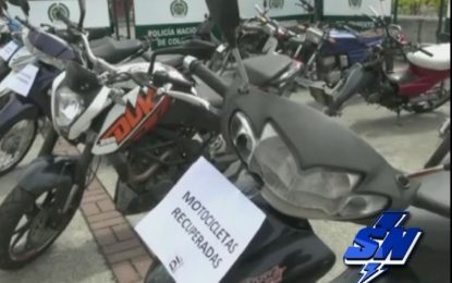 Recuperadas 20 motos reportadas como desaparecidas en Cali