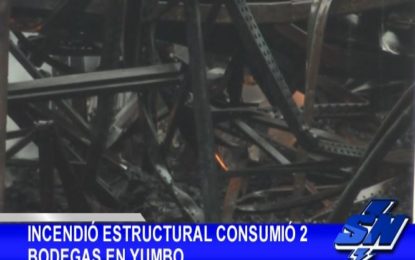Incendio consumió dos bodegas en Yumbo