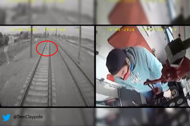 Viral: niño que jugaba en los rieles del tren se salvó de morir arrollado