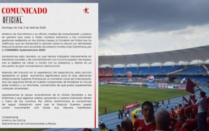 Tribuna Sur del Pascual Guerrero seguirá cerrada para el duelo América-Corinthians