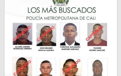 Cali publica el cartel de los más buscados, hasta $50 millones por información.