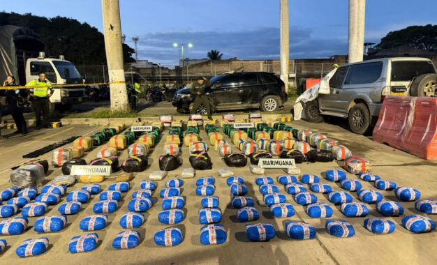 Persecución policial en Palmira terminó con un capturado y más de media tonelada de droga incautada