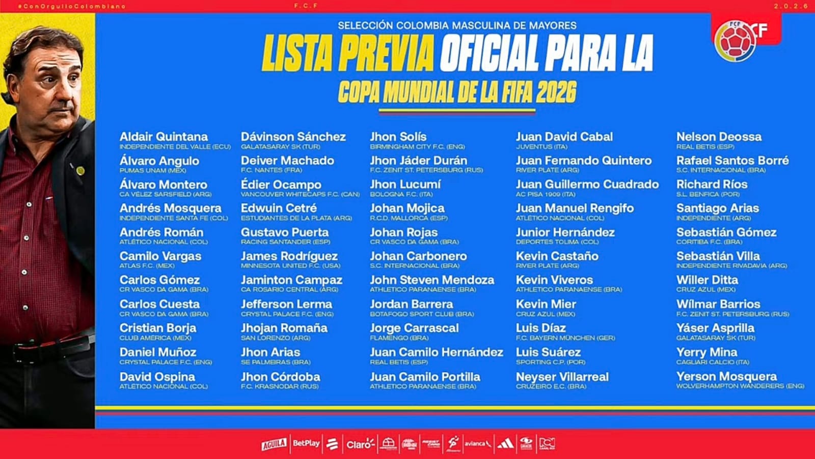 Néstor Lorenzo destapa sus cartas para el Mundial y agita el debate en Colombia