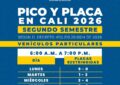 Desde este miércoles cambia el pico y placa en Cali: conozca la nueva rotación