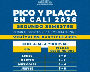 Desde este miércoles cambia el pico y placa en Cali: conozca la nueva rotación