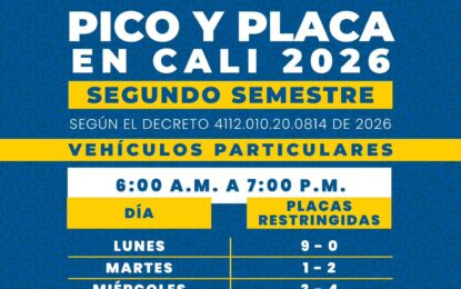 Desde este miércoles cambia el pico y placa en Cali: conozca la nueva rotación