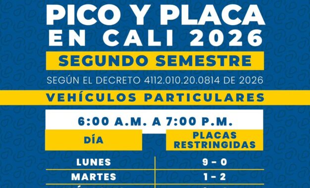 Desde este miércoles cambia el pico y placa en Cali: conozca la nueva rotación